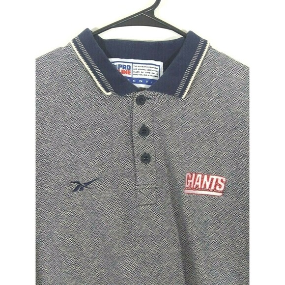 NFL Pro Line Giants Men's Shirt Large Blue Polo Short Sleeve Football - Picture 1 of 5